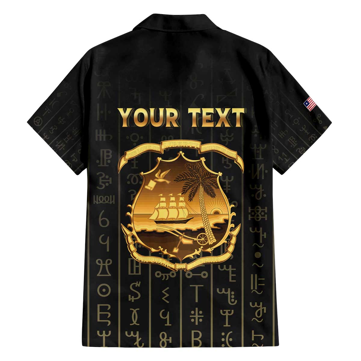 Personalized Liberia Vai Syllabary Vertical Pattern Family Matching Off The Shoulder Long Sleeve Dress and Hawaiian Shirt - Wonder Print Shop