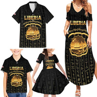 Personalized Liberia Vai Syllabary Vertical Pattern Family Matching Summer Maxi Dress and Hawaiian Shirt - Wonder Print Shop
