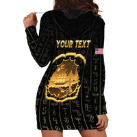 Personalized Liberia Vai Syllabary Vertical Pattern Hoodie Dress - Wonder Print Shop
