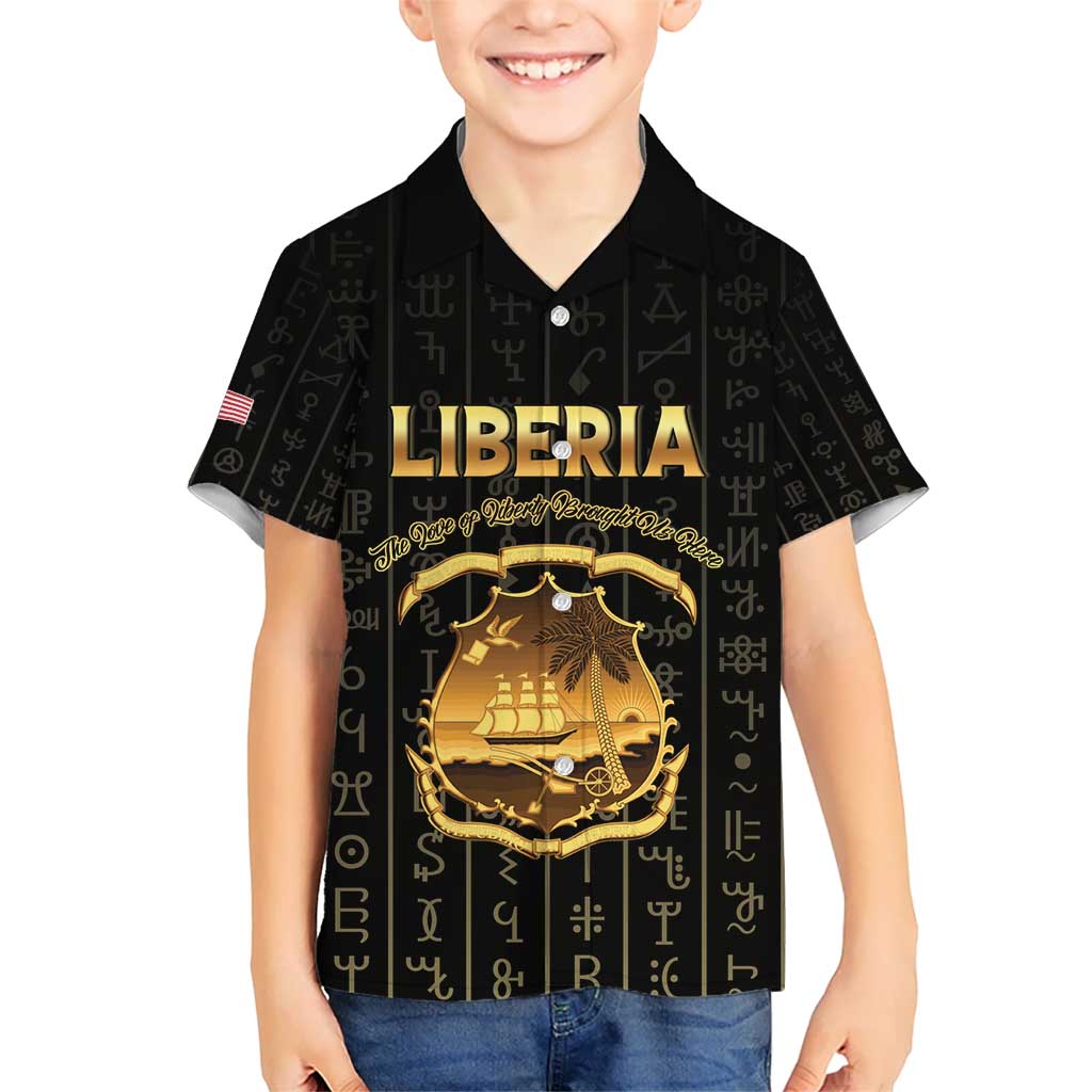 Personalized Liberia Vai Syllabary Vertical Pattern Kid Hawaiian Shirt - Wonder Print Shop