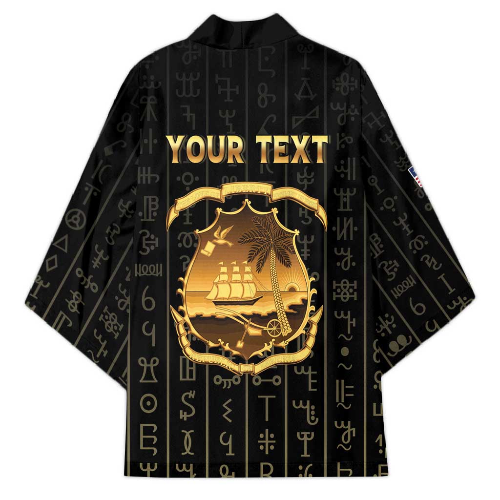 Personalized Liberia Vai Syllabary Vertical Pattern Kimono - Wonder Print Shop