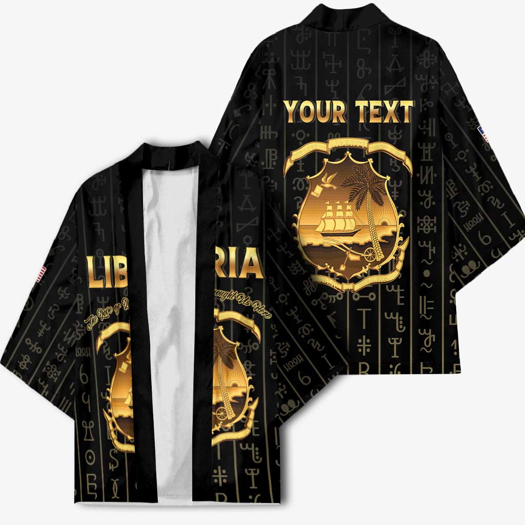 Personalized Liberia Vai Syllabary Vertical Pattern Kimono - Wonder Print Shop
