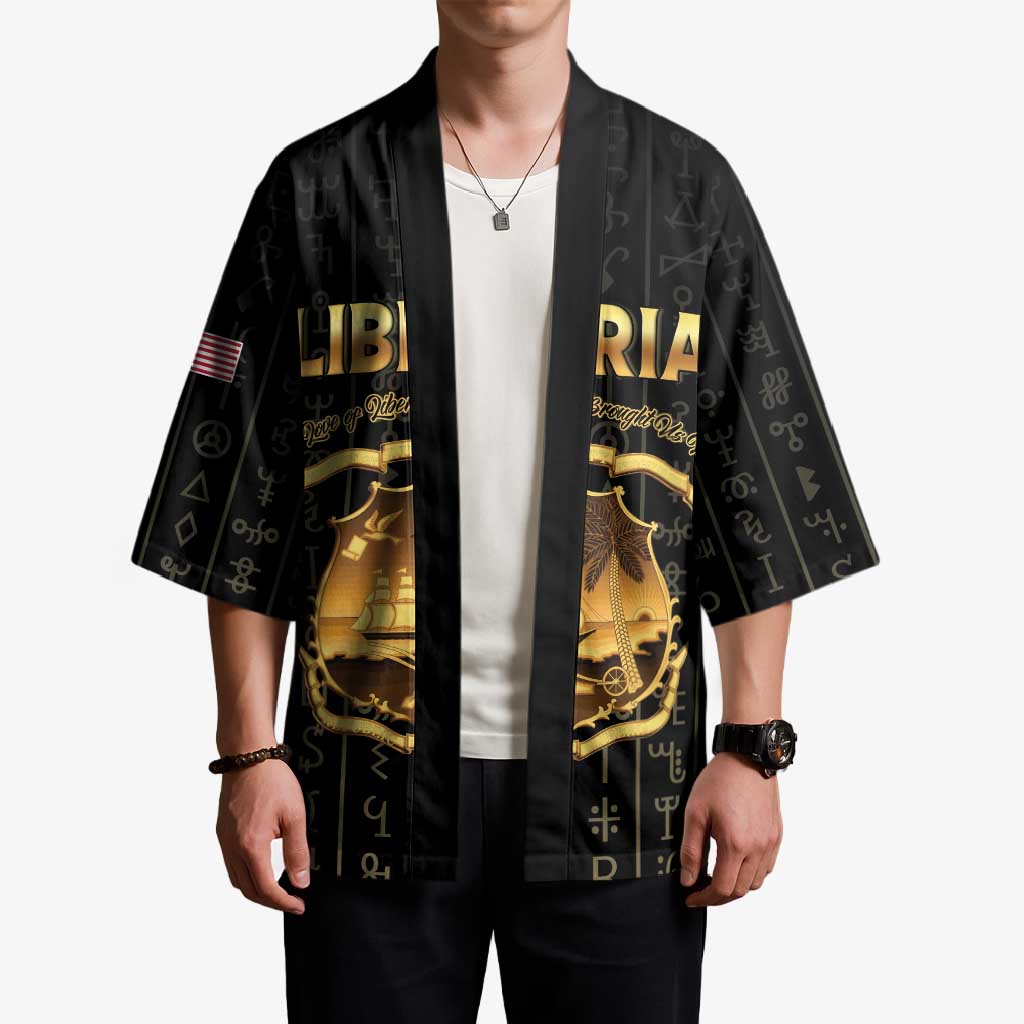 Personalized Liberia Vai Syllabary Vertical Pattern Kimono - Wonder Print Shop