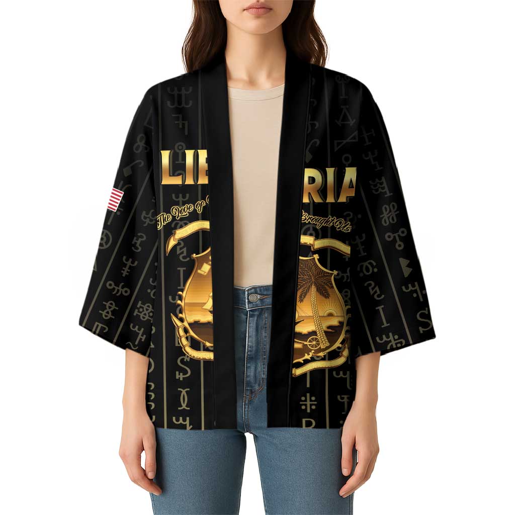 Personalized Liberia Vai Syllabary Vertical Pattern Kimono - Wonder Print Shop
