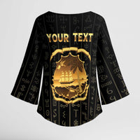 Personalized Liberia Vai Syllabary Vertical Pattern Kimono Sleeve Blouse - Wonder Print Shop