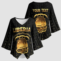 Personalized Liberia Vai Syllabary Vertical Pattern Kimono Sleeve Blouse - Wonder Print Shop
