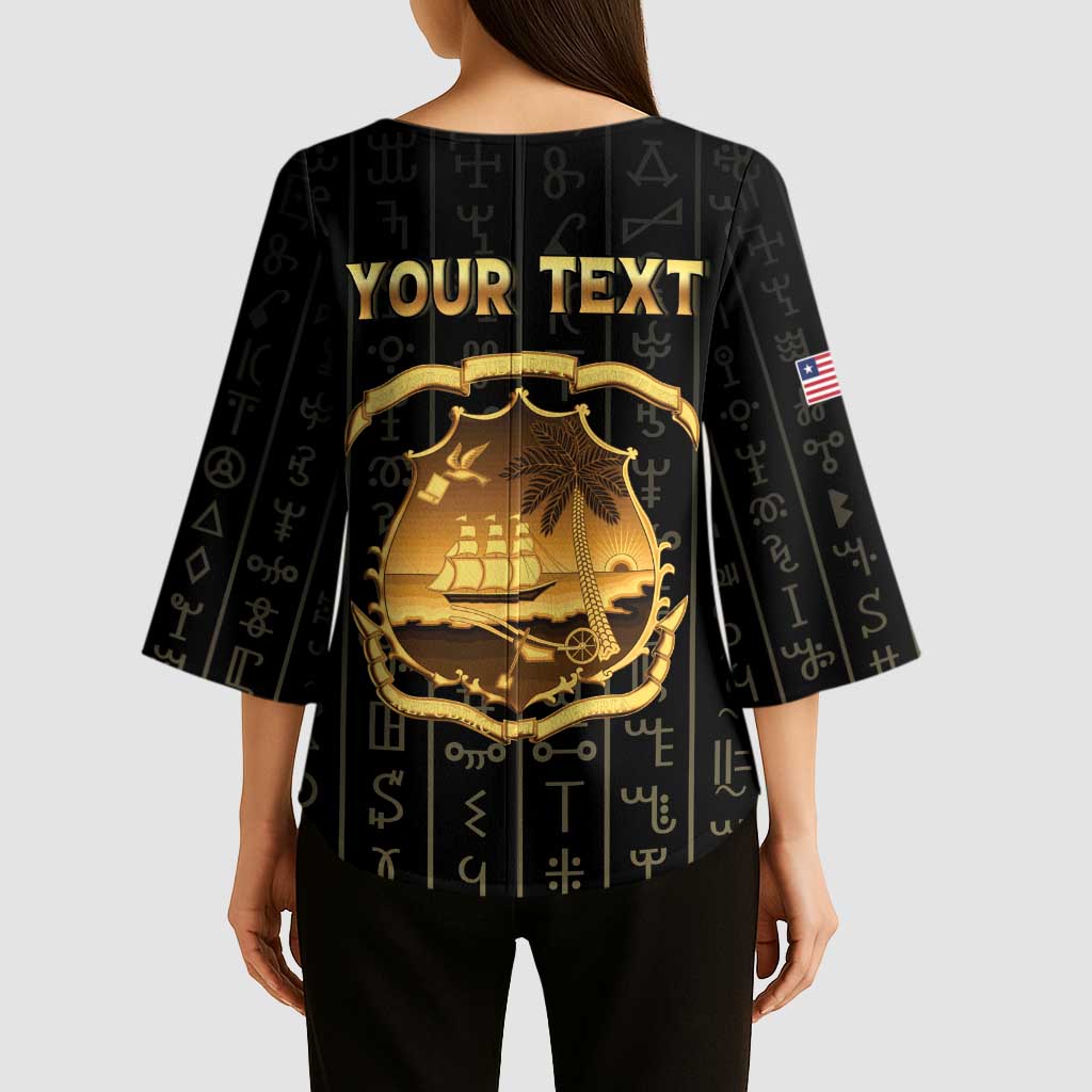 Personalized Liberia Vai Syllabary Vertical Pattern Kimono Sleeve Blouse - Wonder Print Shop