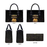 Liberia Vai Syllabary Vertical Pattern Leather Bag - Wonder Print Shop