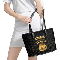 Liberia Vai Syllabary Vertical Pattern Leather Tote Bag - Wonder Print Shop