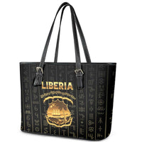Liberia Vai Syllabary Vertical Pattern Leather Tote Bag - Wonder Print Shop