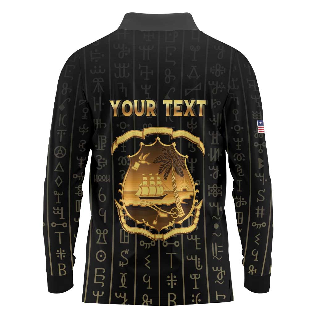 Personalized Liberia Vai Syllabary Vertical Pattern Long Sleeve Polo Shirt - Wonder Print Shop