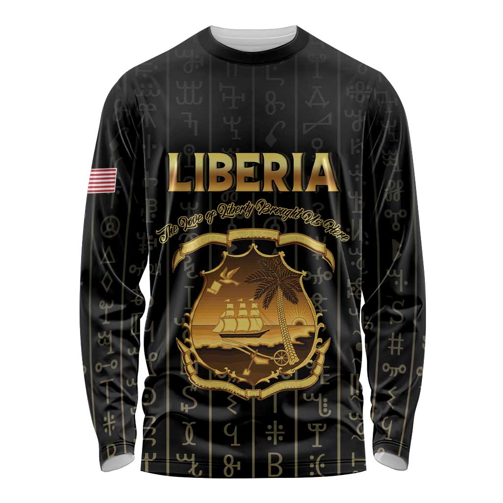 Personalized Liberia Vai Syllabary Vertical Pattern Long Sleeve Shirt - Wonder Print Shop