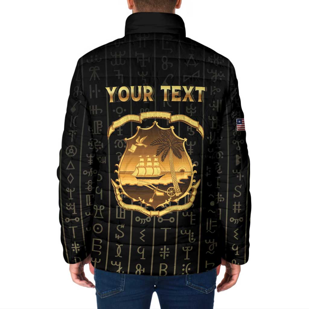 Personalized Liberia Vai Syllabary Vertical Pattern Padded Jacket - Wonder Print Shop