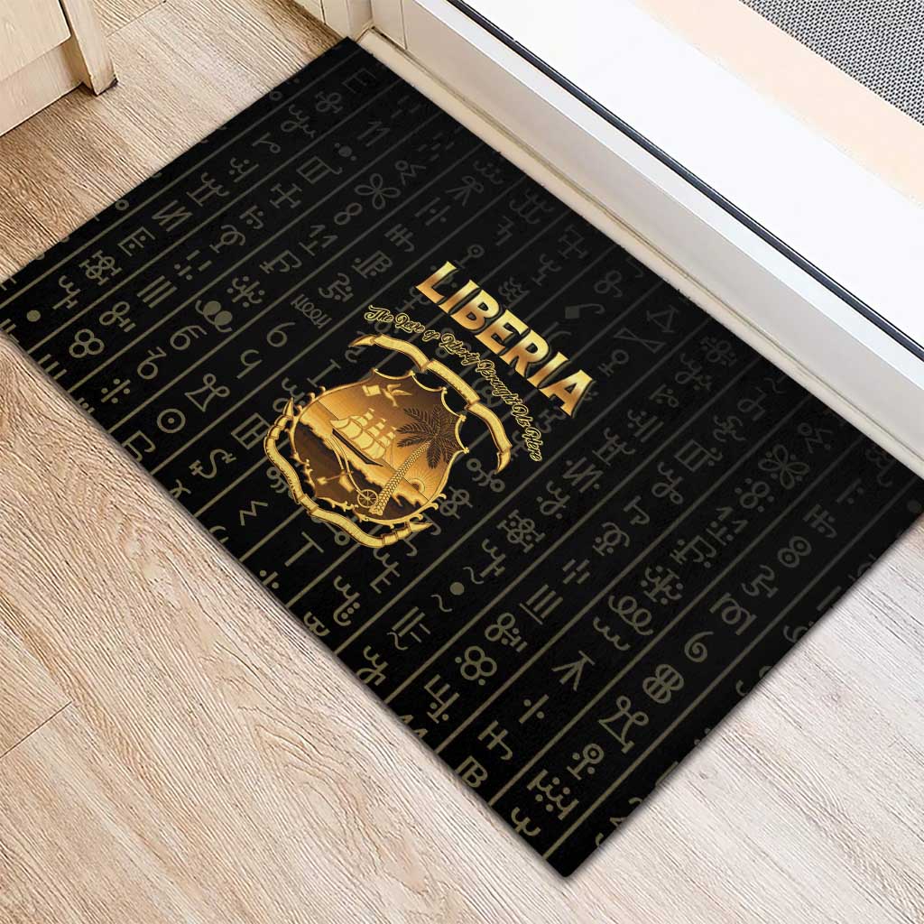 Liberia Vai Syllabary Vertical Pattern Rubber Doormat - Wonder Print Shop