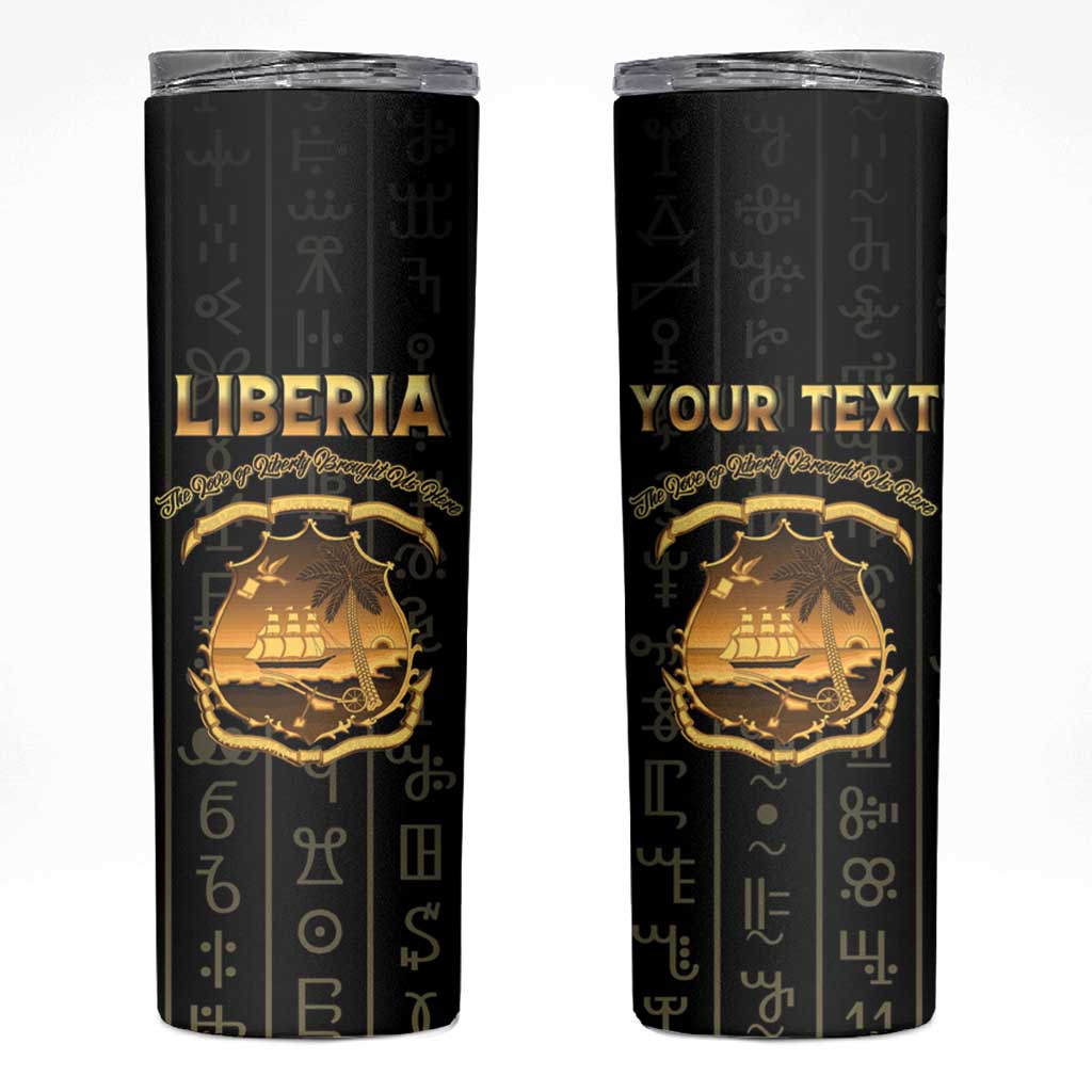 Personalized Liberia Vai Syllabary Vertical Pattern Skinny Tumbler - Wonder Print Shop