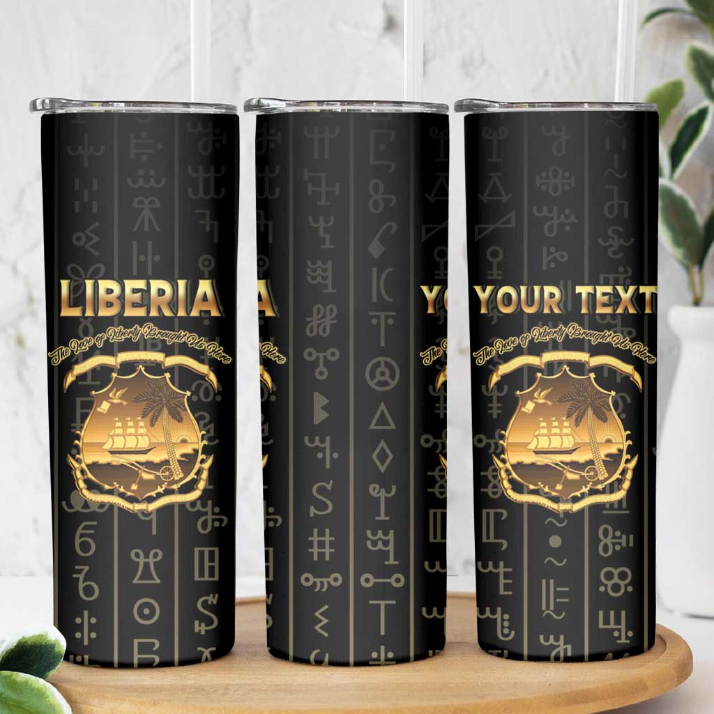 Personalized Liberia Vai Syllabary Vertical Pattern Skinny Tumbler - Wonder Print Shop