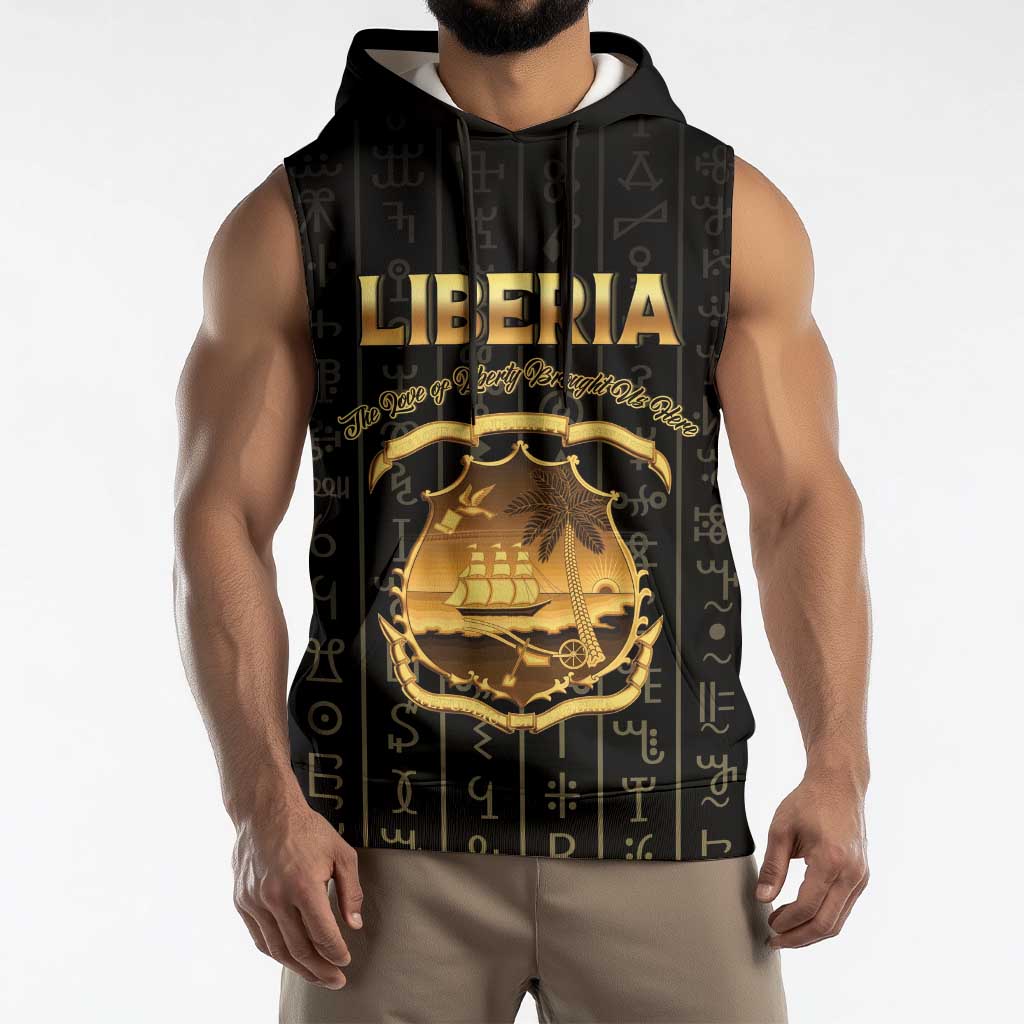 Personalized Liberia Vai Syllabary Vertical Pattern Sleeveless Hoodie - Wonder Print Shop