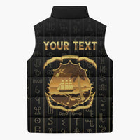 Personalized Liberia Vai Syllabary Vertical Pattern Sleeveless Puffer Jacket - Wonder Print Shop