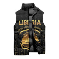 Personalized Liberia Vai Syllabary Vertical Pattern Sleeveless Puffer Jacket - Wonder Print Shop