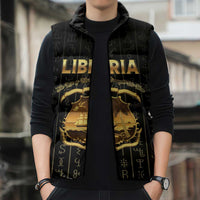 Personalized Liberia Vai Syllabary Vertical Pattern Sleeveless Puffer Jacket - Wonder Print Shop