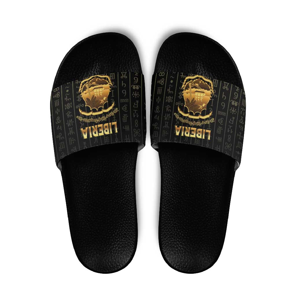 Liberia Vai Syllabary Vertical Pattern Slide Sandals - Wonder Print Shop