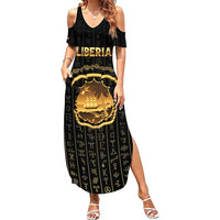 Personalized Liberia Vai Syllabary Vertical Pattern Summer Maxi Dress - Wonder Print Shop