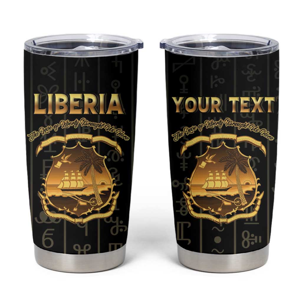 Personalized Liberia Vai Syllabary Vertical Pattern Tumbler Cup - Wonder Print Shop