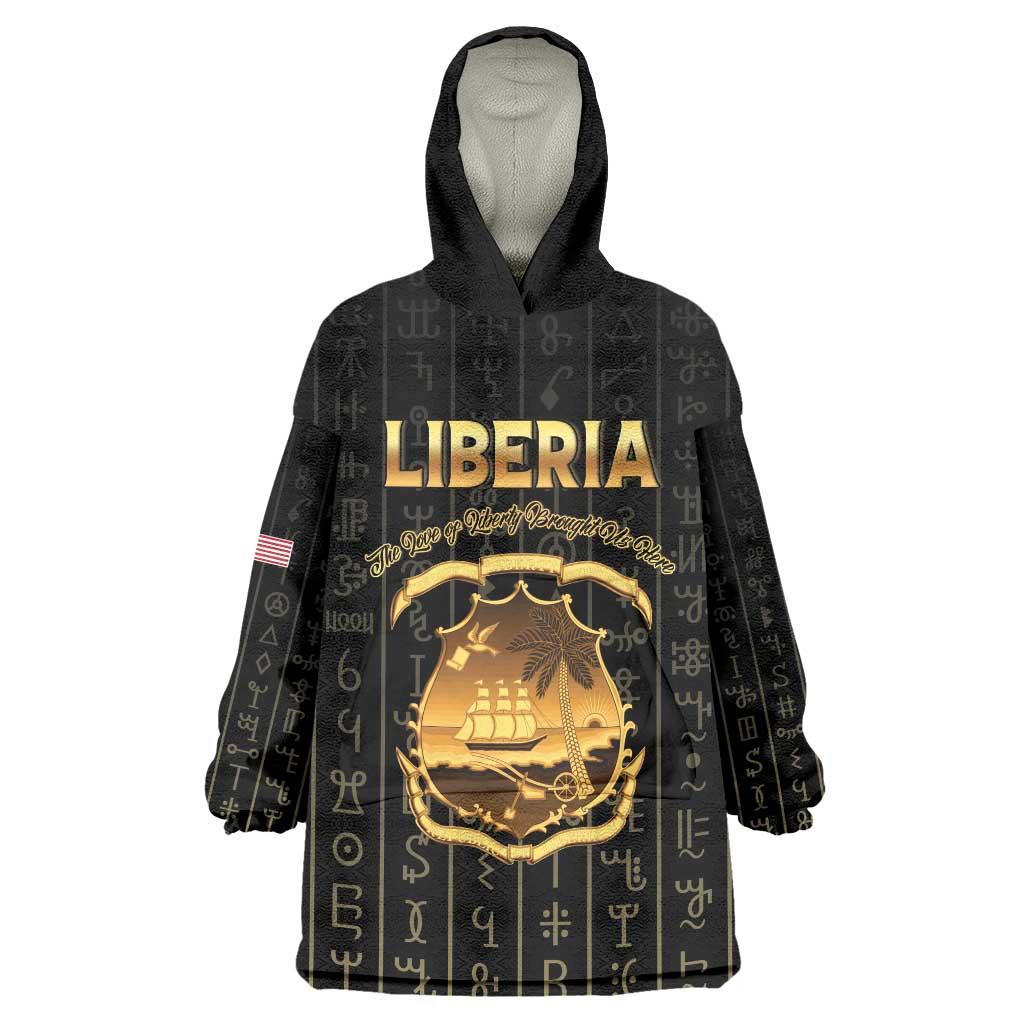 Personalized Liberia Vai Syllabary Vertical Pattern Wearable Blanket Hoodie - Wonder Print Shop