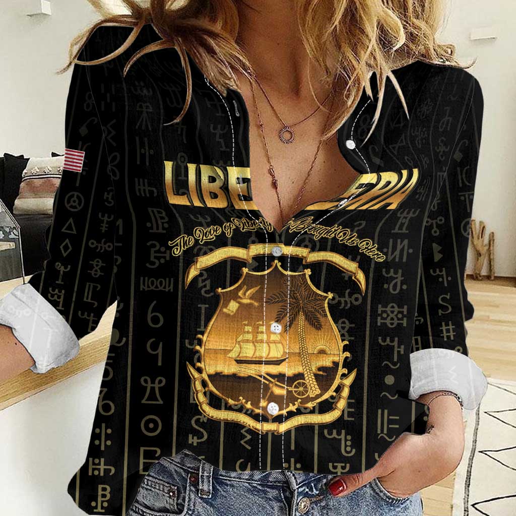 Personalized Liberia Vai Syllabary Vertical Pattern Women Casual Shirt - Wonder Print Shop