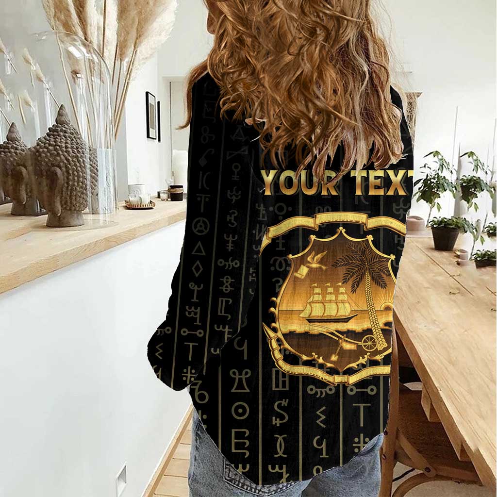 Personalized Liberia Vai Syllabary Vertical Pattern Women Casual Shirt - Wonder Print Shop