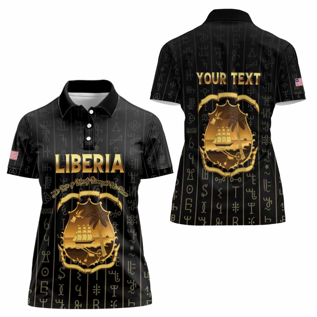 Personalized Liberia Vai Syllabary Vertical Pattern Women Polo Shirt - Wonder Print Shop