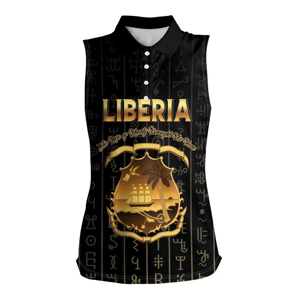 Personalized Liberia Vai Syllabary Vertical Pattern Women Sleeveless Polo Shirt - Wonder Print Shop
