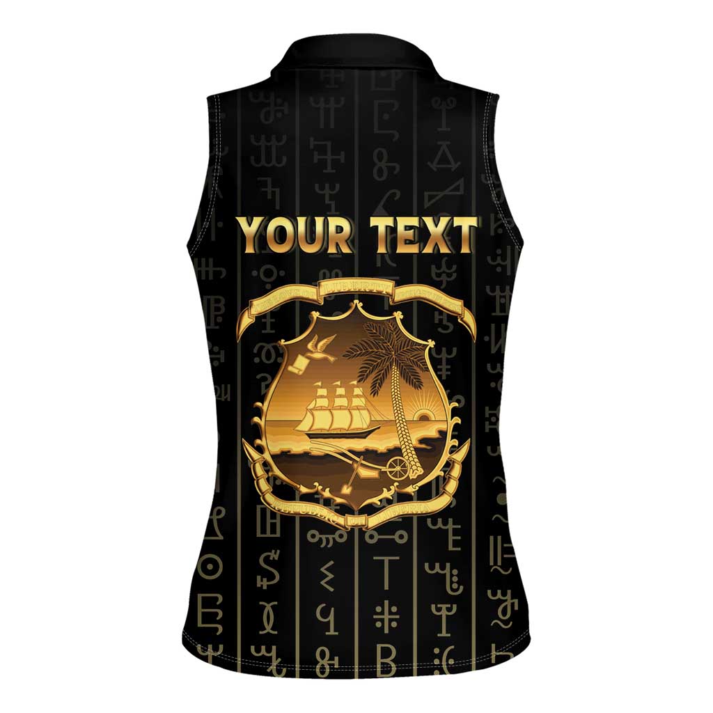 Personalized Liberia Vai Syllabary Vertical Pattern Women Sleeveless Polo Shirt - Wonder Print Shop