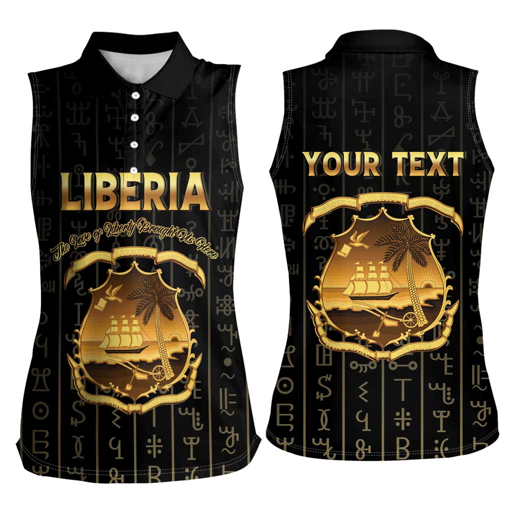 Personalized Liberia Vai Syllabary Vertical Pattern Women Sleeveless Polo Shirt - Wonder Print Shop