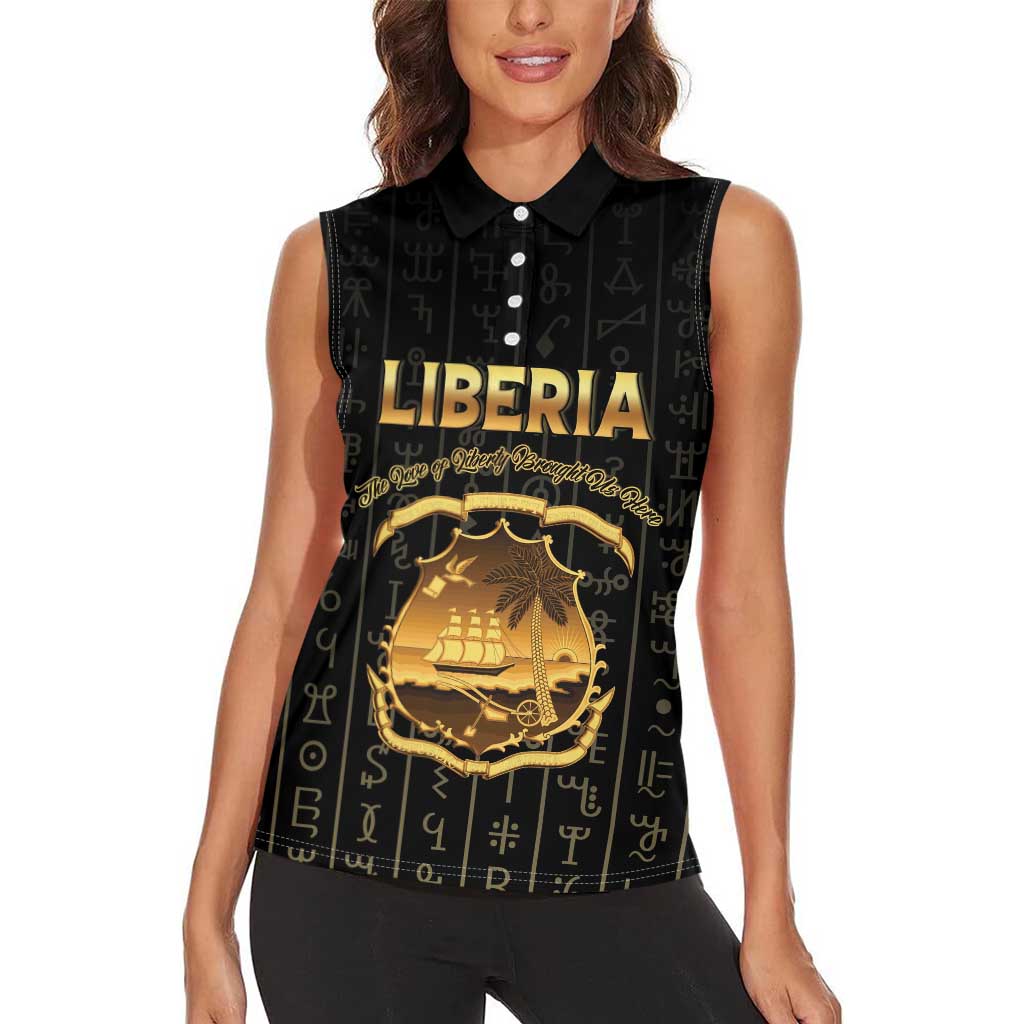 Personalized Liberia Vai Syllabary Vertical Pattern Women Sleeveless Polo Shirt - Wonder Print Shop