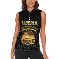 Personalized Liberia Vai Syllabary Vertical Pattern Women Sleeveless Polo Shirt - Wonder Print Shop