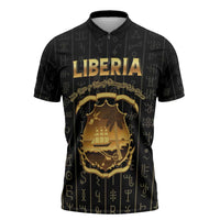 Personalized Liberia Vai Syllabary Vertical Pattern Zipper Polo Shirt - Wonder Print Shop