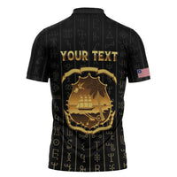 Personalized Liberia Vai Syllabary Vertical Pattern Zipper Polo Shirt - Wonder Print Shop