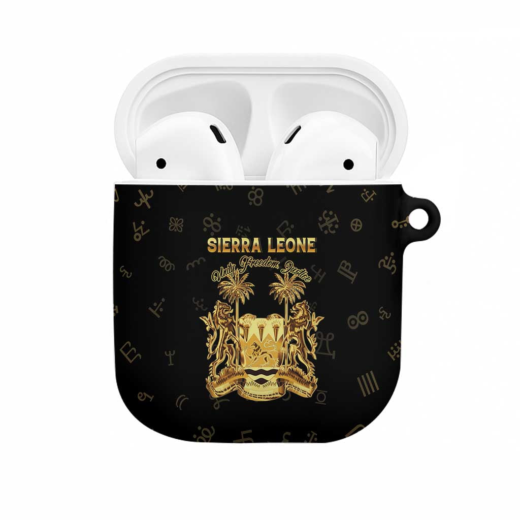 Sierra Leone Vai Syllabary Heritage AirPods Case National Emblem Golden Style - Wonder Print Shop
