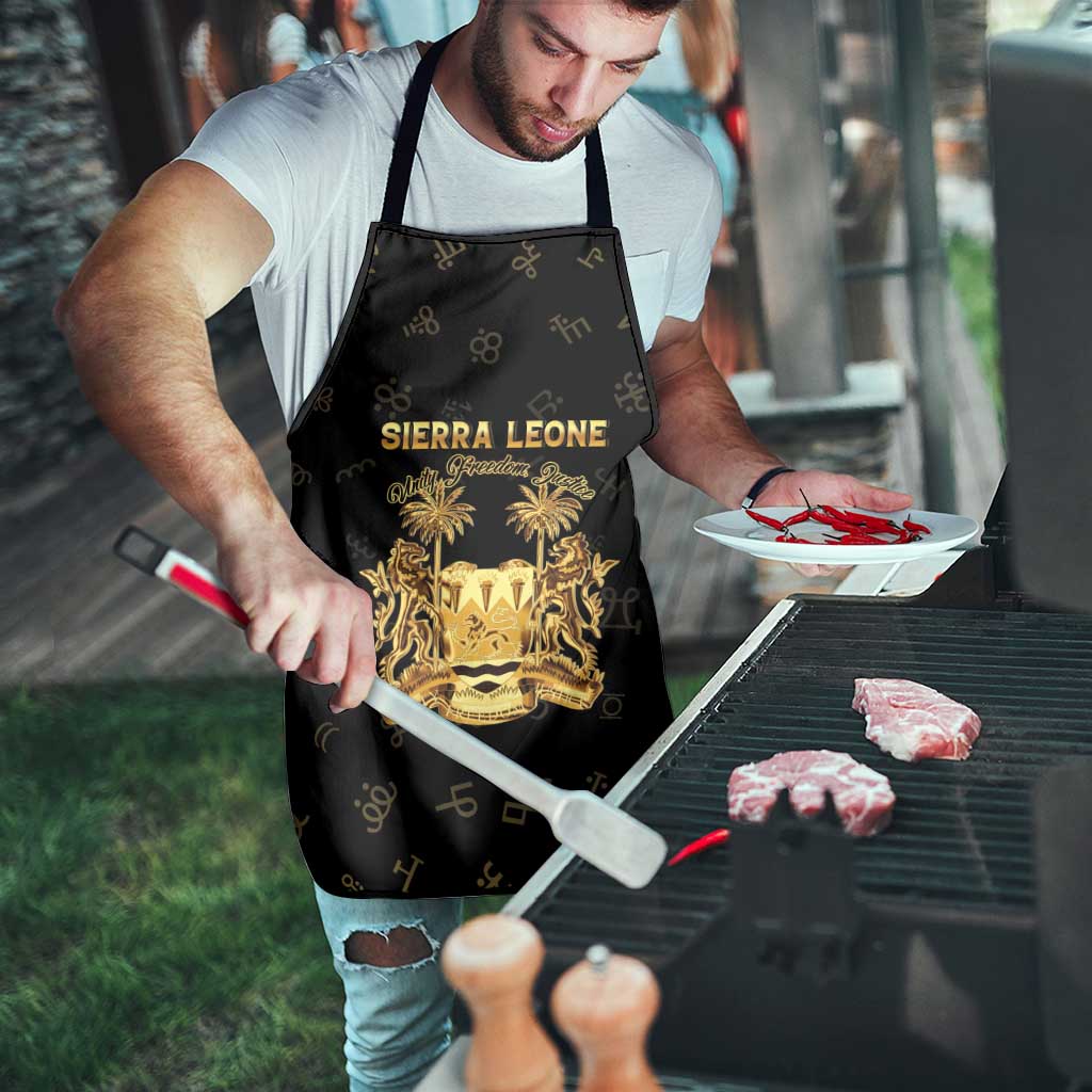 Sierra Leone Vai Syllabary Heritage Apron National Emblem Golden Style - Wonder Print Shop
