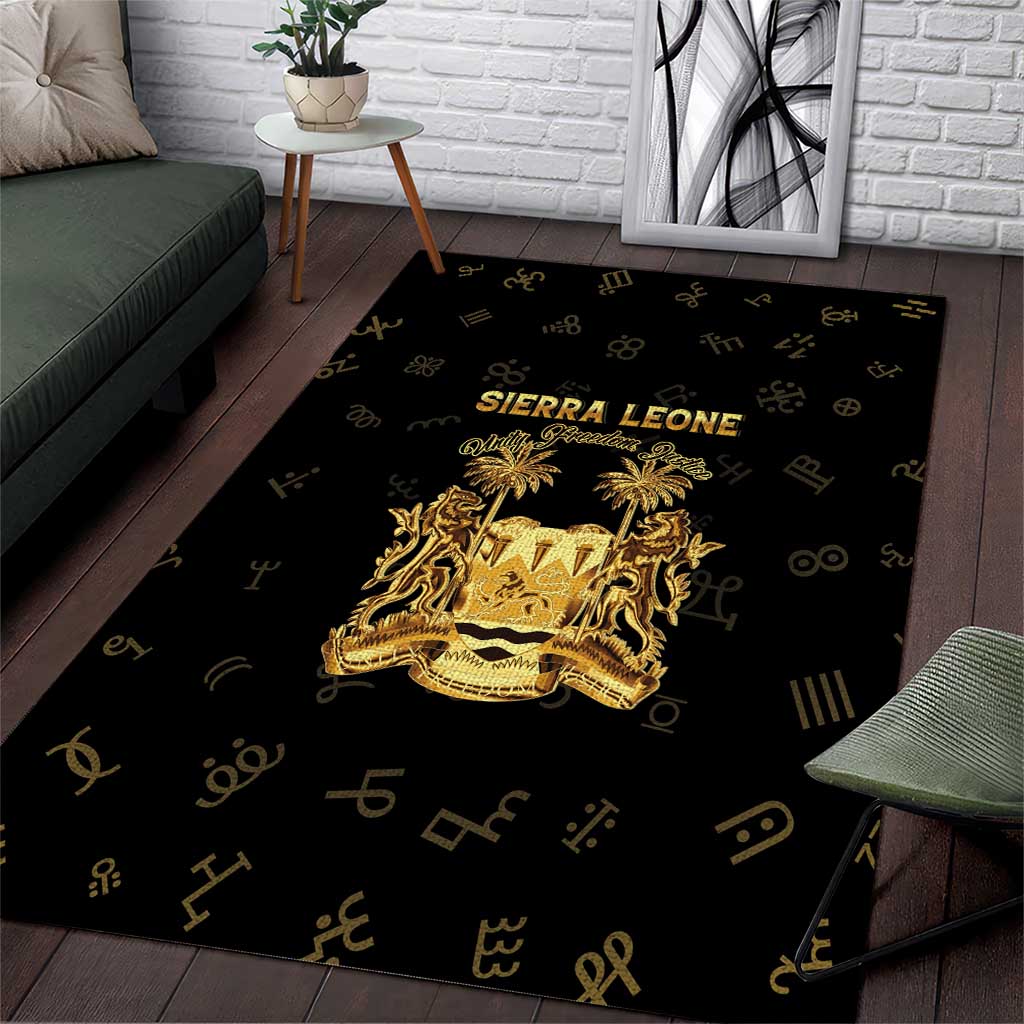 Sierra Leone Vai Syllabary Heritage Area Rug National Emblem Golden Style - Wonder Print Shop