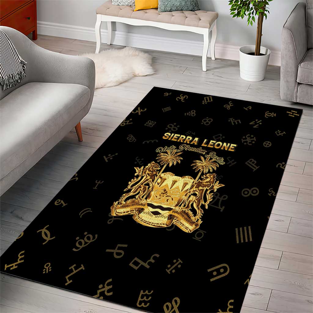 Sierra Leone Vai Syllabary Heritage Area Rug National Emblem Golden Style - Wonder Print Shop