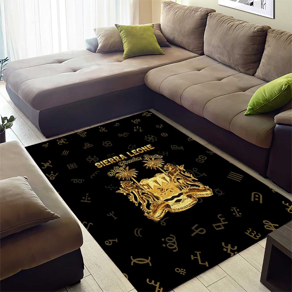 Sierra Leone Vai Syllabary Heritage Area Rug National Emblem Golden Style - Wonder Print Shop