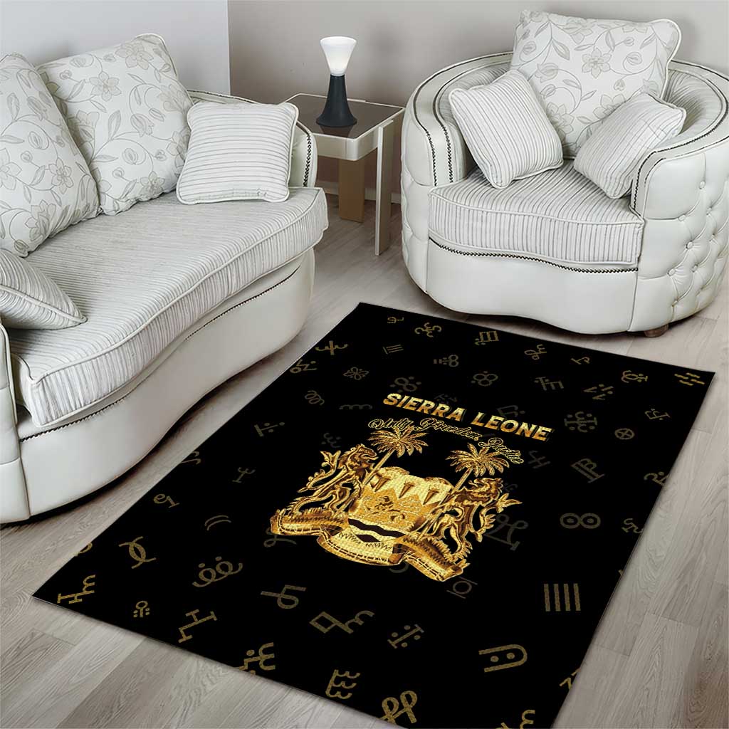 Sierra Leone Vai Syllabary Heritage Area Rug National Emblem Golden Style - Wonder Print Shop