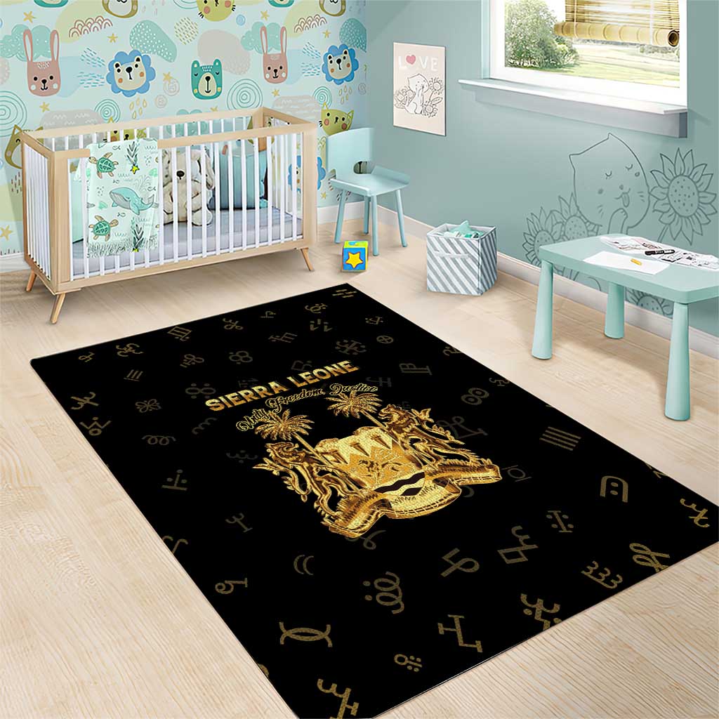Sierra Leone Vai Syllabary Heritage Area Rug National Emblem Golden Style - Wonder Print Shop