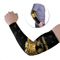 Personalized Sierra Leone Vai Syllabary Heritage Arm Sleeves National Emblem Golden Style - Wonder Print Shop