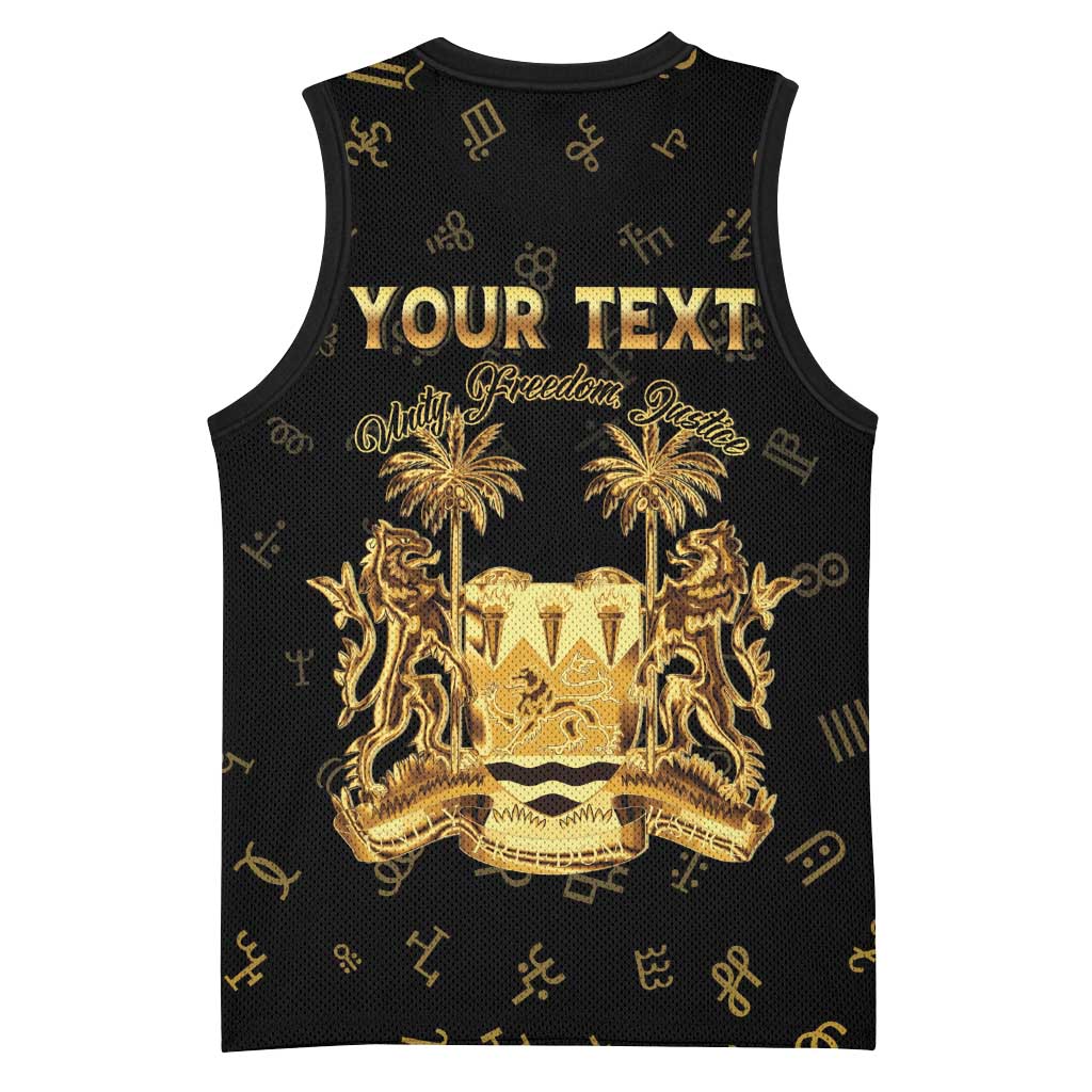 Personalized Sierra Leone Vai Syllabary Heritage Basketball Jersey National Emblem Golden Style - Wonder Print Shop