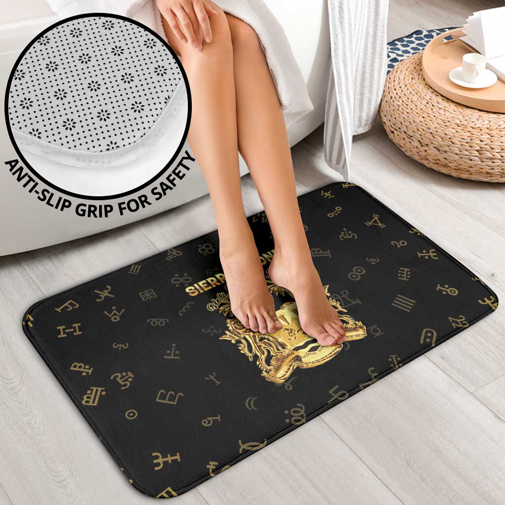 Sierra Leone Vai Syllabary Heritage Bathroom Set National Emblem Golden Style - Wonder Print Shop