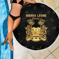Sierra Leone Vai Syllabary Heritage Beach Blanket National Emblem Golden Style - Wonder Print Shop