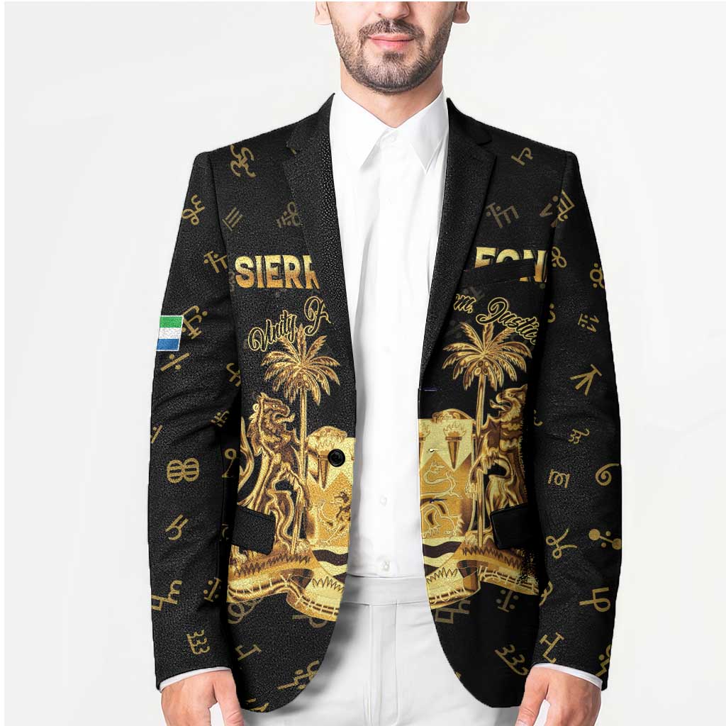 Personalized Sierra Leone Vai Syllabary Heritage Blazer National Emblem Golden Style - Wonder Print Shop